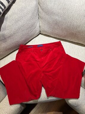 Talbots Red High-Waist Corduroy Pants
